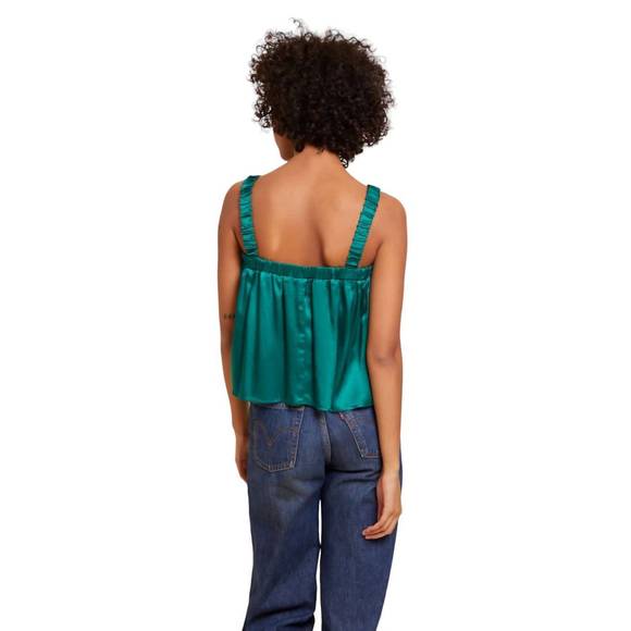 NEW NATION LTD rivka tank with elastic detail in emerald - Picture 2 of 4